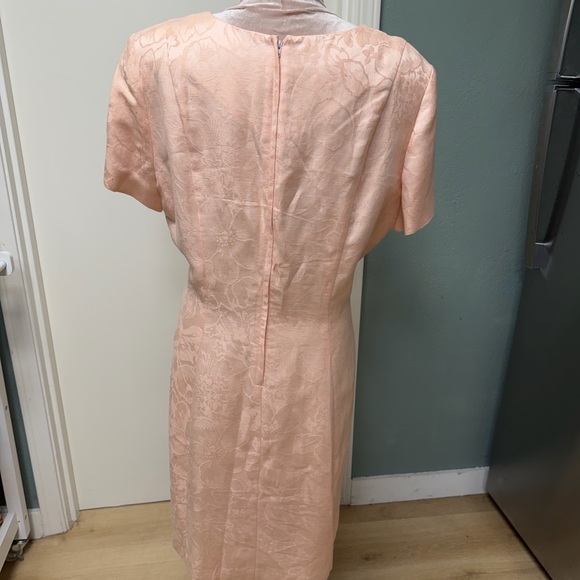 Talbots pastel pink short sleeves feminine brocade mini dress Plus size 18 - Picture 4 of 16